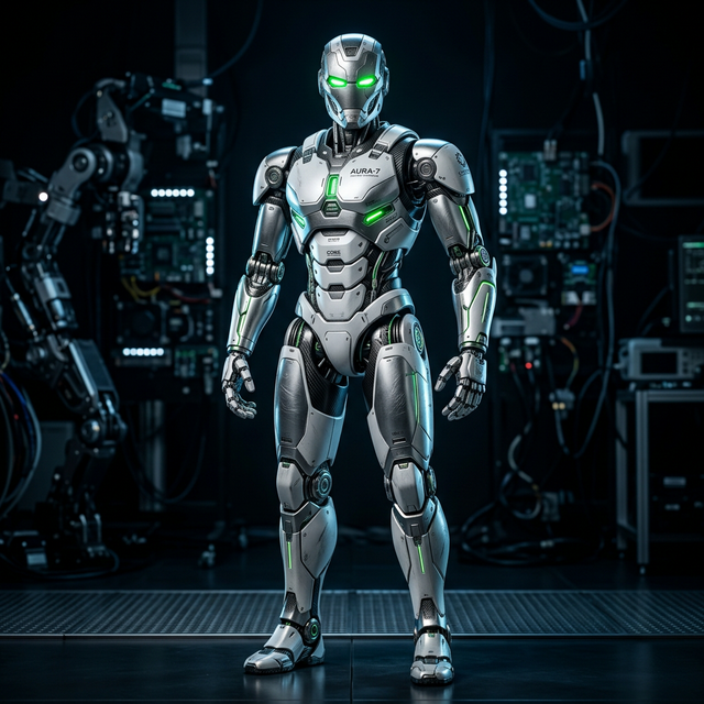 Robot humanoide con diseño futurista